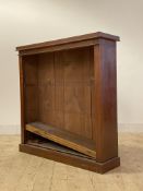 A late 19th century walnut open bookcase, fitted with four adjustable shelves, H107cm, W106cm,