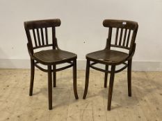 A Pair of Thonet style bentwood chairs, early 20th century, H76cm
