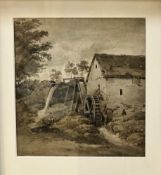 Sam Bough RSA, (1822-1878) Water Mill, watercolour sketch in ink and wash, signed bottom left, paper