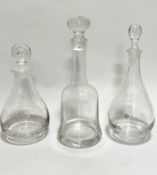 A Dartington Crystal baluster shaped decanter with bulbous stopper with bubble, an unmarked mallet