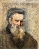 Early 20thc School, Portrait of Man with Beard, oil on canvas, unsigned, in gilded moulded frame, (