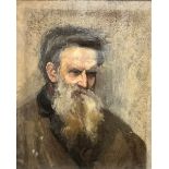 Early 20thc School, Portrait of Man with Beard, oil on canvas, unsigned, in gilded moulded frame, (