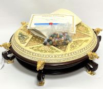 A classic collectors edition Chinese chequers game complete with circular board with moulded