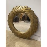 A Large contemporary circular gilt framed wall hanging mirror, D101cm