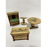 A charming and unusual miniature Continental suite of furniture circa 1800 / 1830 including a