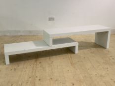 A contemporary white laminate TV stand H41cm, W170cm, D48cm