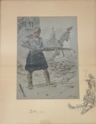 Charles "Snaffles" Johnson Payne, (British: 1884-1967), Jock (KI), coloured print, glazed ebonised
