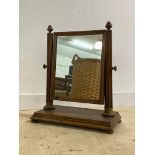 A large 19th century mahogany framed vanity mirror of country house proportions, the rectangular