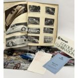 Vintage car interest:- a scrapbook containing a large collection of cut out images of vintage