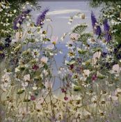 Mary Shaw, (British Contemporary), A Meadow of Wild Flowers, acrylic on board, signed lower left,