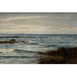 Joseph Henderson R.S.W. (Scottish 1832-1908), A Rocky Coastline, signed lower right, oil on