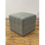 Anta, a tartan wool upholstered cube footstool, H41cm, 47cm x 47cm