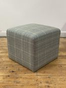Anta, a tartan wool upholstered cube footstool, H41cm, 47cm x 47cm