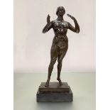 After Gaston Lachaise (1882-1935), Standing Woman, a patinated bronze, unsigned, on a rectangular