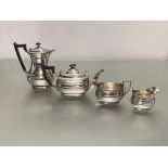 A George VI four piece silver tea and coffee service, William Hutton & Sons Ltd., Sheffield 1937,