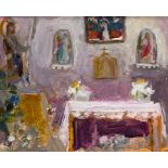 •Sheila Macnab MacMillan D.A., P.A.I. (Scottish, 1928-2018), The Altar, oil, unsigned, framed. 29.