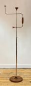 David Linley, a telescopic and adjustable 'Brace' floor lamp, chrome and walnut, with makers badge