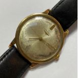 A vintage Longines automatic wind gentleman's wristwatch, the (distressed) silvered dial with
