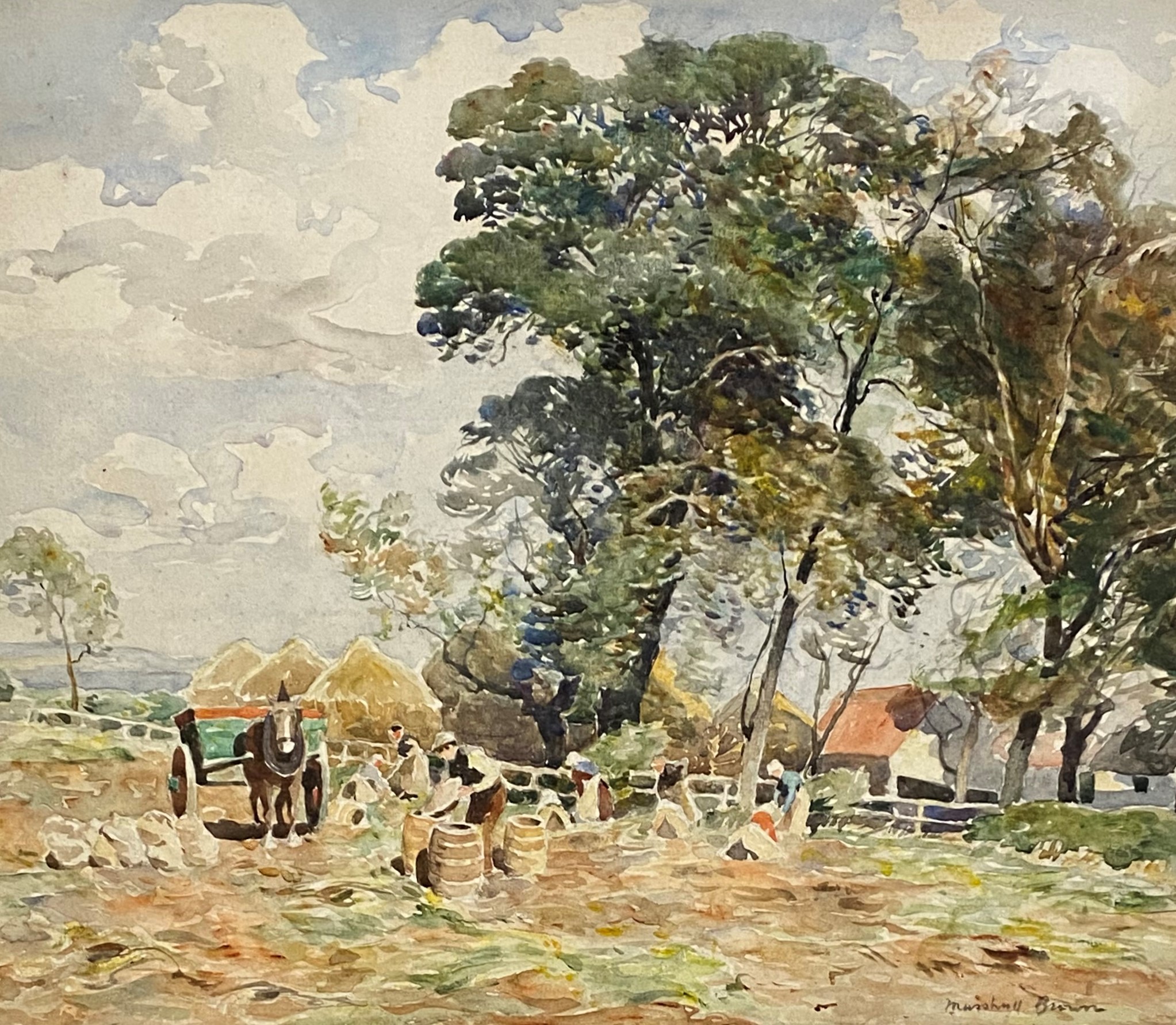 William Marshall Brown R.S.A., R.S.W. (Scottish, 1863-1936), "Wynderstrawlea Farm, Ferry Road (now