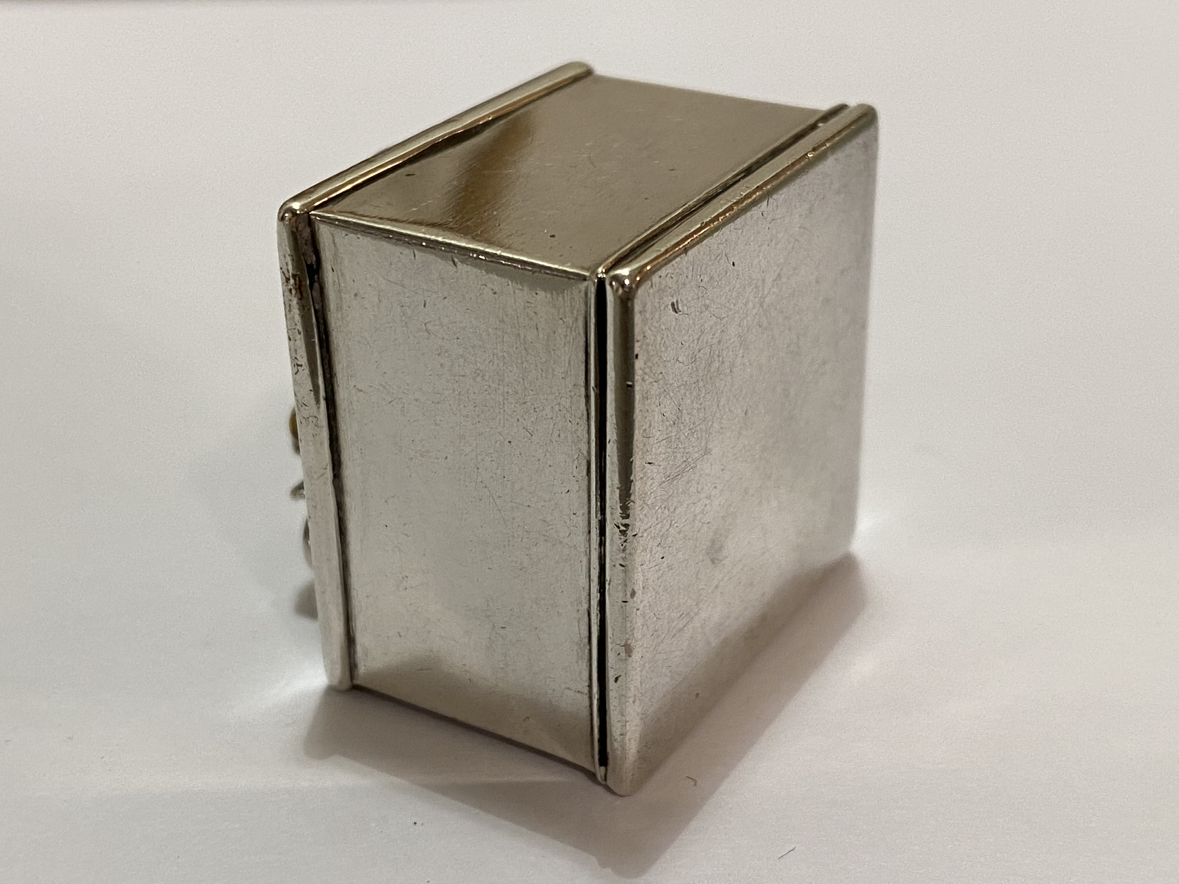 A George III silver travelling inkwell, London 1812 (maker's mark indistinct), of cube form, the - Image 2 of 2