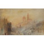 Hercules Brabazon Brabazon (1821-1906), "Lausanne: Sunset", after J. M. W. Turner, monogrammed lower