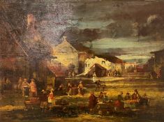 Circle of John Phillip (Scottish, 1817-67), A Spanish Village, unsigned, oil on panel, unframed.