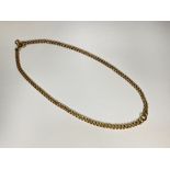 A 9ct gold curblink Albert, with ring fitting for a bracelet. Length of double strand 19.5cm, weight
