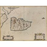 After Timothy Pont, "Arania", a hand-coloured engraved map of the Isle of Arran in the Firth of