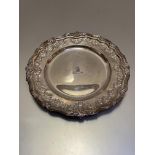 A sterling silver service plate, A. Dragsted, Copenhagen, stamped "Sterling Denmark / 925S", in