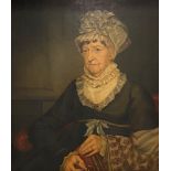 English School, c. 1820, a portrait of Elizabeth Jopling (nee Bradley), half-length, in lace-trimmed