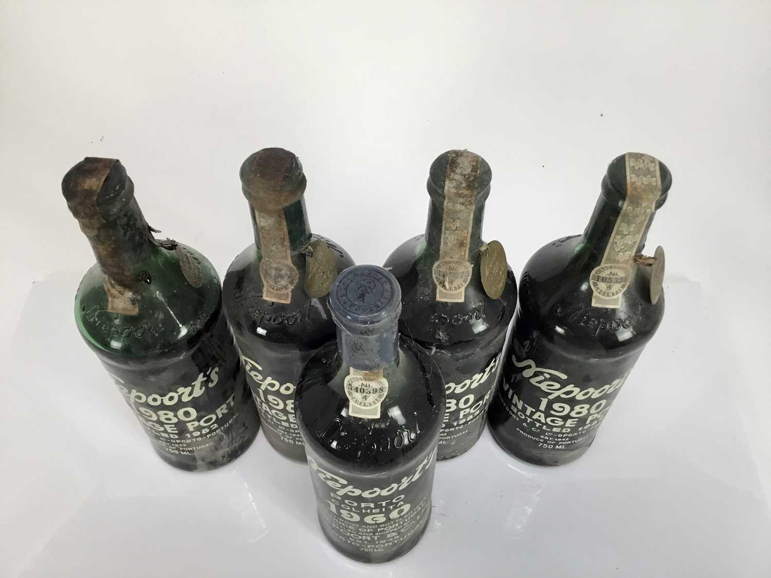 Port - five bottles, Niepoort's 1960 (1) and 1980 (4) - Image 2 of 3