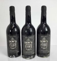 Port - three bottles, Dow’s Crusted, bottled 1985
