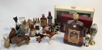 Collection of novelty alcoholic miniatures, two boxed sets of miniature Grant's and Bowmore whisky a