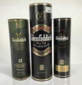 Whisky - three bottles, Glenfiddich, in original boxes