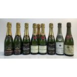 Champagne - nine half bottles, Moët & Chandon, Louis Roederer and others