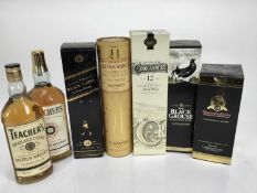 Whisky - seven bottles, Glenmorangie, Bunnahabhain, Johnnie Walker and others, (five boxed)