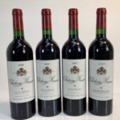 Wine - four bottles, Chateau Musar 2004, 2005, 2008 and 2009