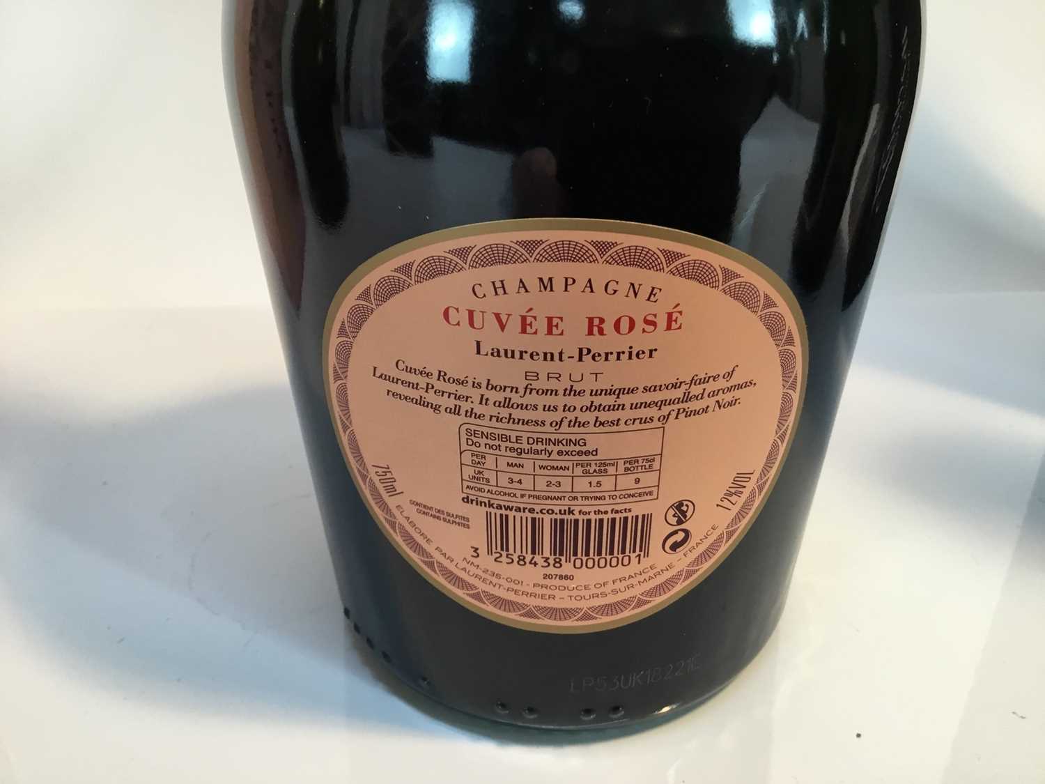 Champagne - three bottles, Laurent-Perrier Rose, Moët Rose, Lanson Black Label, each boxed - Image 2 of 6