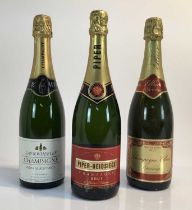 Champagne - three bottles, Piper-Heidsieck and two others
