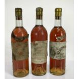 Sauternes - three bottles, Chateau Climens 1947 and 1953 (2)