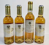 Wine - four half bottles, Chateau Coutet Sauternes 2003 (3) and Chateau Roumieu Sauternes 2005