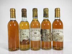 Sauternes - five half bottles, Rieussec 1978, 1981 (2) and 1983 (2), one lacking label