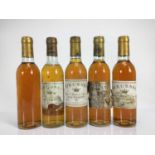 Sauternes - five half bottles, Rieussec 1978, 1981 (2) and 1983 (2), one lacking label