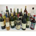 Twenty three bottles, various red and white wines