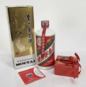 One bottle, Kweichow Moutai 2009, in original box with two glasses