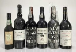 Port - six bottles, Don Pavral 1978, Dalva 1978 and others