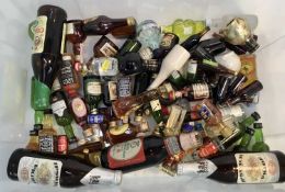 Box of alcohol miniatures and other alcohol