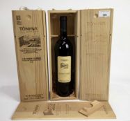 Wine - three bottles, Tonhwa 'Cabernet Dry Red Wine', in wooden cases