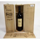 Wine - three bottles, Tonhwa 'Cabernet Dry Red Wine', in wooden cases