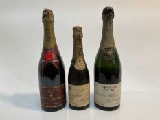 Champagne - three bottles, half bottle of Duminy & Co. 1941, Moët & Chandon Rose 1983 and Renaudin,